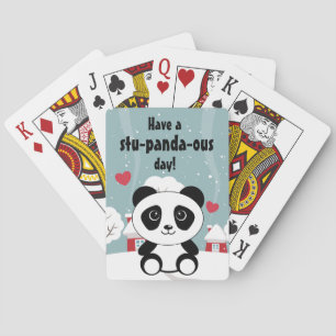 Jeu De Cartes Panda Bébé Cute En Hiver Gris Neige