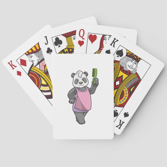 Jeu De Cartes Panda comme coiffeur avec peigne (dos)