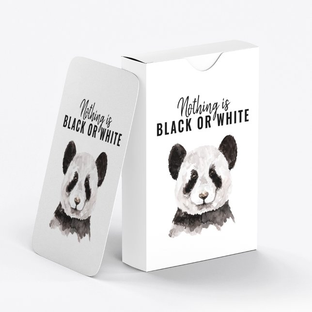 Jeu De Cartes Panda Funky Moderne Noir Et Blanc Avec Citation (Créateur téléchargé)