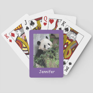 Jeu De Cartes Panda Géant Cute, Arrière - plan Violet, 