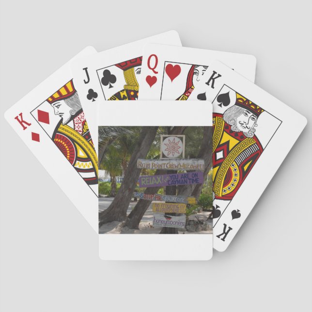 Jeu De Cartes Panneau de signalisation Rum Point Grand Cayman (dos)