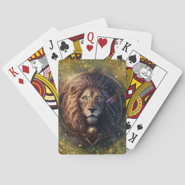 Jeu De Cartes Panneau Leo Zodiac Aquarelle Design (dos)