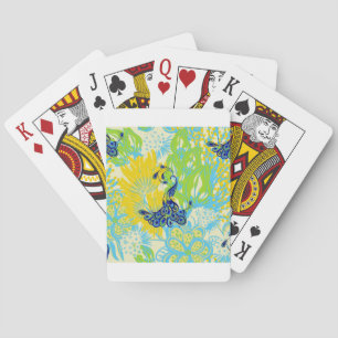 Jeu De Cartes paon à fleurs