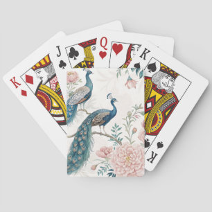 Jeu De Cartes Paon Élégant Floral Vintage (6)
