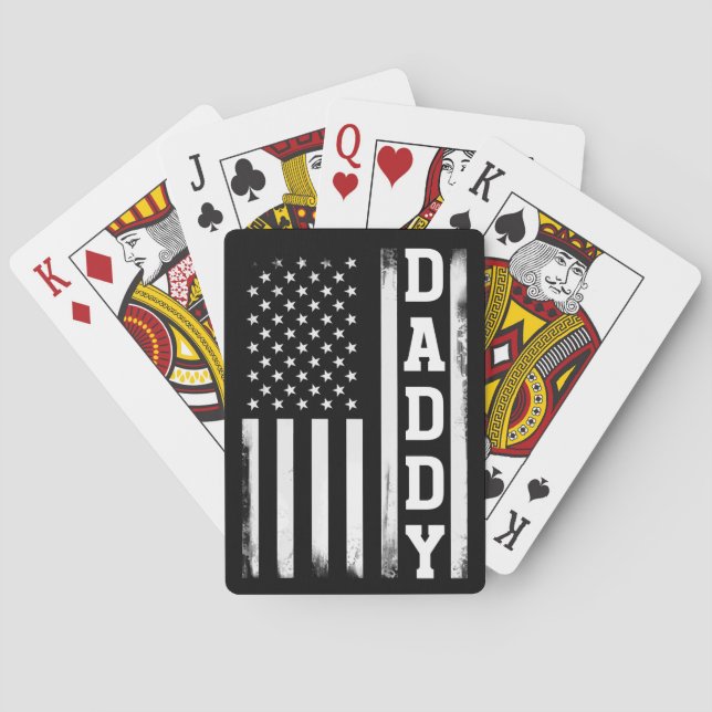 Jeu De Cartes Papa avec le drapeau américain américain (dos)