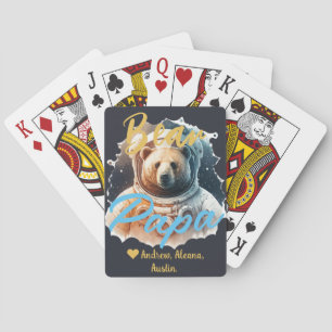 Jeu De Cartes Papa personnalisé Ours Noms chics simples Astronau