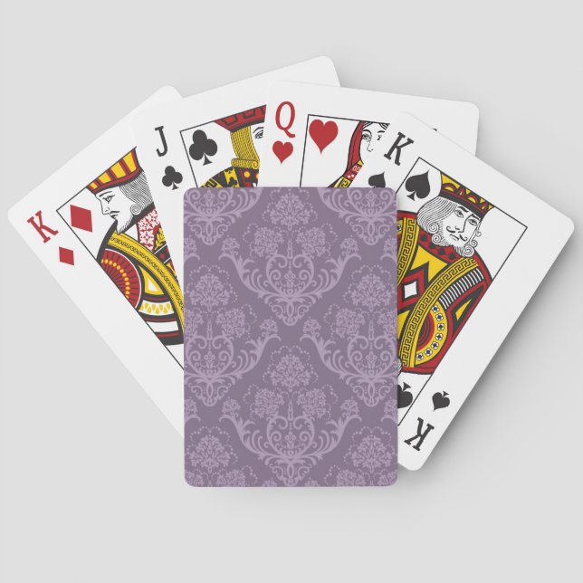 Jeu De Cartes Papier peint fleuri violet (dos)