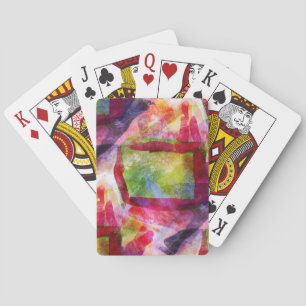 Jeu De Cartes Papier peint vert et rouge abstrait
