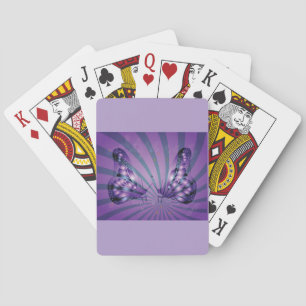 Jeu De Cartes Papillon Abstrait pourpre avec ailes rayonnantes