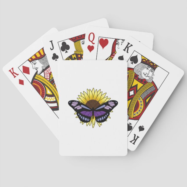Jeu De Cartes Papillon au tournesol (dos)