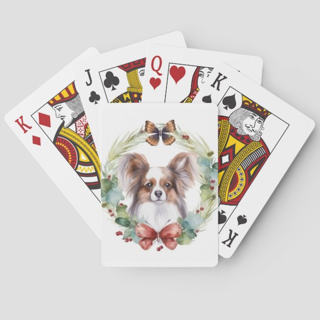 Jeu De Cartes Papillon Christmas Wreath Festive Pup (dos)