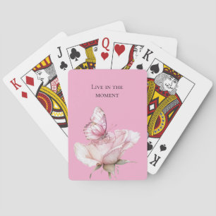 Jeu De Cartes Papillon Rose Pâle