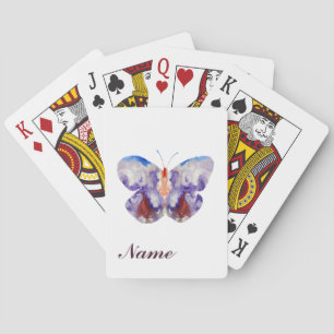 Jeu De Cartes Papillons Aquarelle Art Nom personnalisé