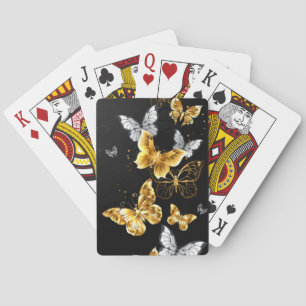 Jeu De Cartes Papillons d'or et de blanc