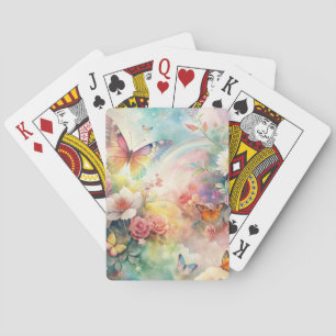 Jeu De Cartes Papillons et fleurs fantaisistes