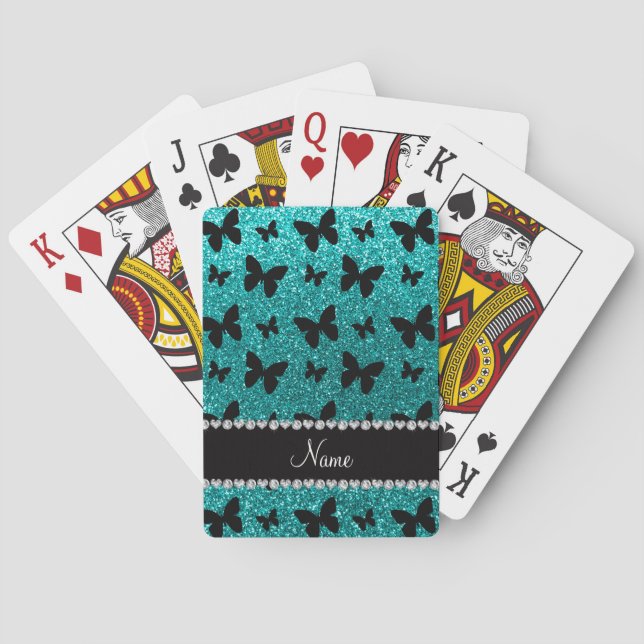 Jeu De Cartes Papillons lumineux nommés personnalisés de parties (dos)