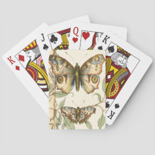 Jeu De Cartes Papillons tandem au-dessus de feuille vert