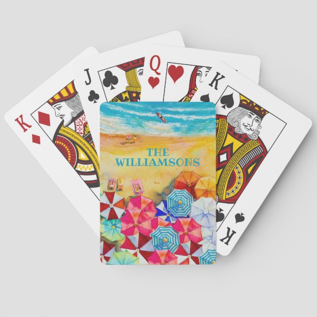 Jeu De Cartes Parasols de plage Sable Personnalisé (dos)