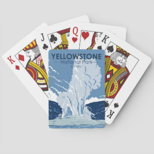 Jeu De Cartes Parc national de Yellowstone Vieux fidèles Vintage