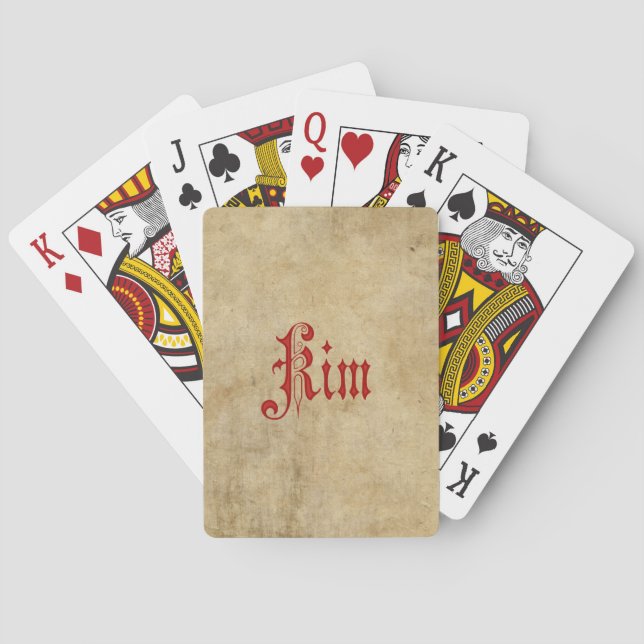 Jeu De Cartes Parchemin Blackletter personnalisée Kim Red (dos)