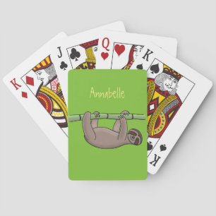 Jeu De Cartes Paresse souriante mignon sur dessin animé en bambo