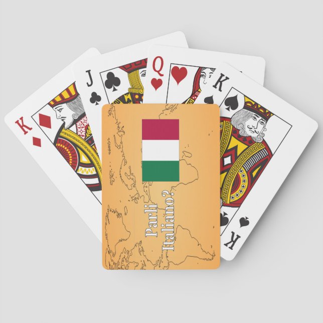 Jeu De Cartes Parlez-vous italien ? en italien. Wf de drapeau (dos)