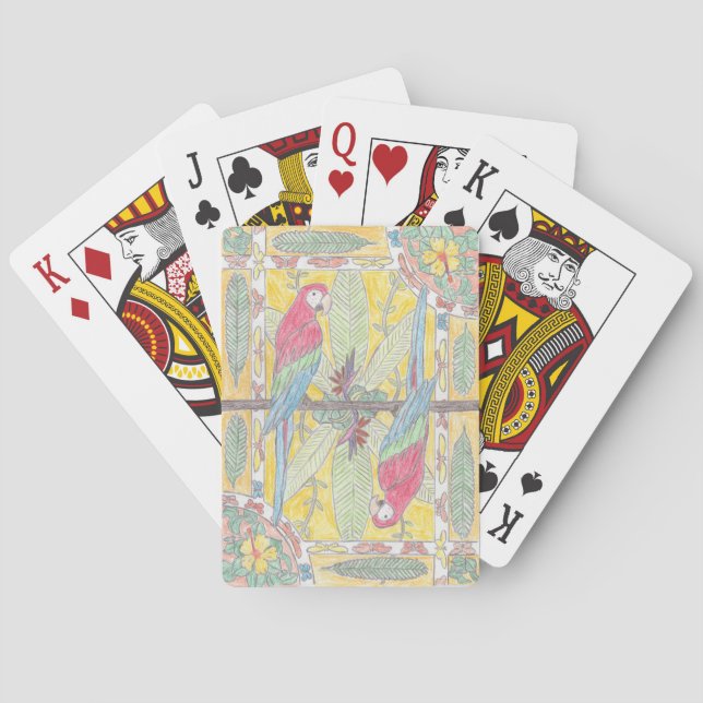 Jeu De Cartes "Parrots" Miami inspiré, Pris à la main (dos)