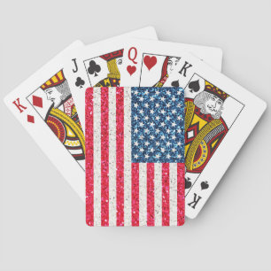 Jeu De Cartes Parties scintillant Bleue Rouge Patriotique Améric
