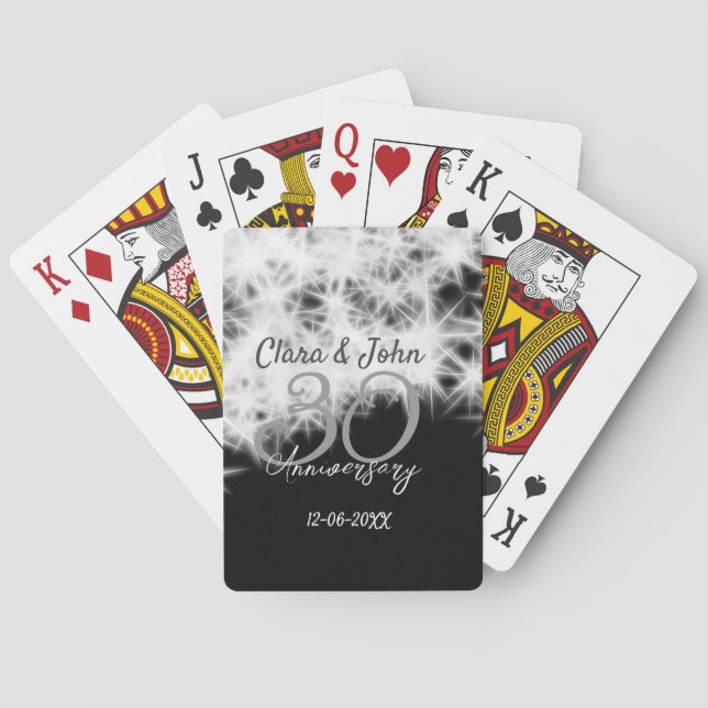 Jeu De Cartes Parties scintillant d'anniversaire du 30e mariage  (dos)