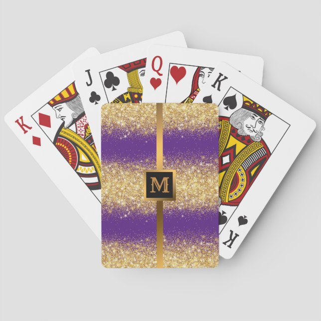 Jeu De Cartes Parties scintillant de luxe violet or (dos)