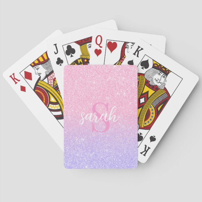 Jeu De Cartes Parties scintillant Élégante Monogramme (dos)