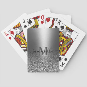 Jeu De Cartes Parties scintillant en argent métallique