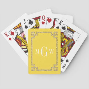 Jeu De Cartes Parties scintillant en or jaune Regardez le cadre 