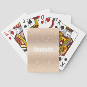 Jeu De Cartes Parties scintillant en or monogramme