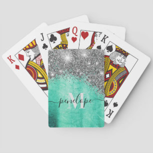 Jeu De Cartes Parties scintillant et métal argenté