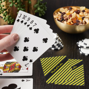 Jeu De Cartes Parties scintillant Faux Jaune Noir Diagonal Strip