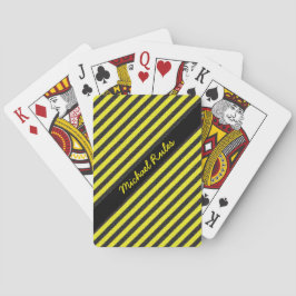 Jeu De Cartes Parties scintillant Faux Jaune Noir Diagonal Strip