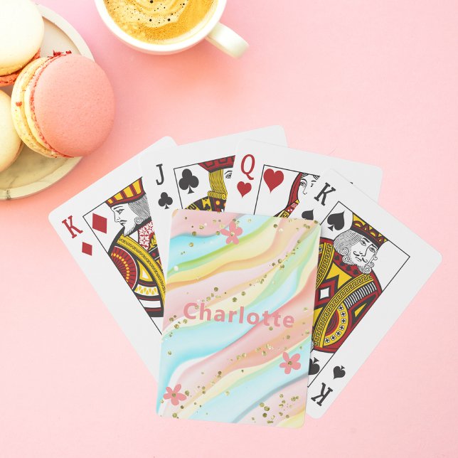 Jeu De Cartes Parties scintillant florale moderne tendance perso (Créateur téléchargé)