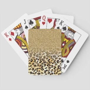 Jeu De Cartes Parties scintillant moderne Leopard Motif Gold Om