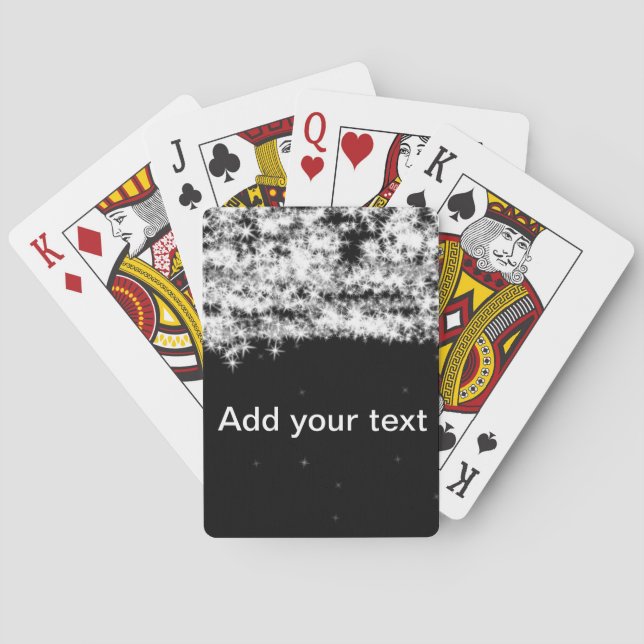 Jeu De Cartes Parties scintillant noire simple étoiles étincelan (dos)