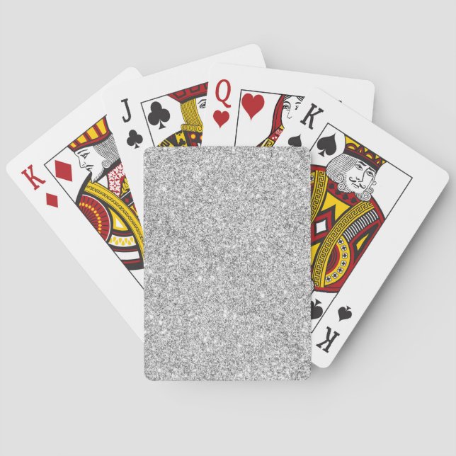 Jeu De Cartes Parties scintillantes argentées élégantes (dos)