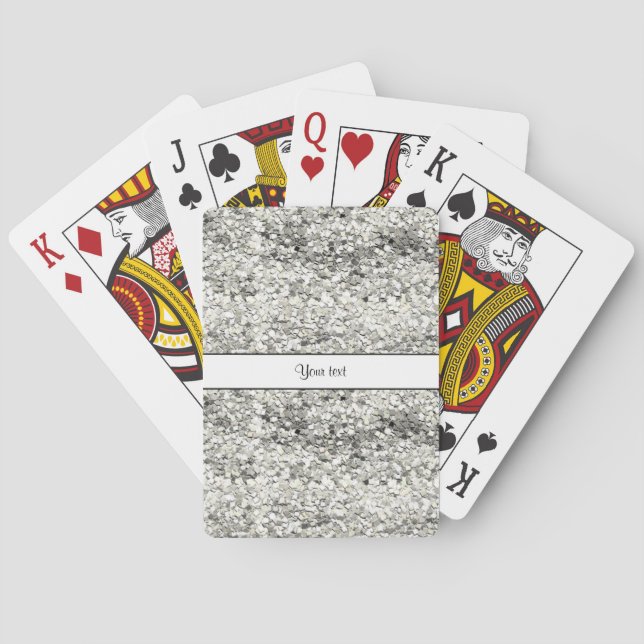 Jeu De Cartes Parties scintillantes argentées scintillantes (dos)
