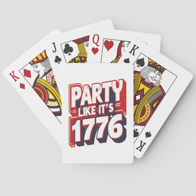 Jeu De Cartes Party Like It's 1776 Drôle Citation (dos)
