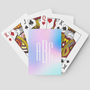 Jeu De Cartes Pastel rose Hologramme trois lettres bleu