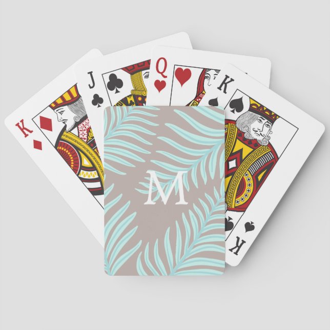 Jeu De Cartes Pastel tropical | Cartes de lecture Monogramme (dos)
