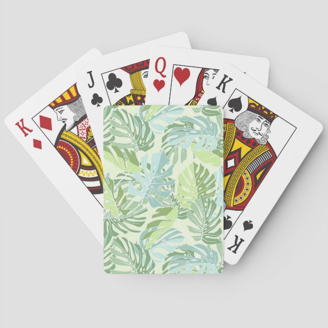 Jeu De Cartes Pastel Tropical Palm Feuille (dos)