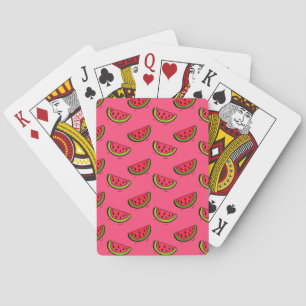 Jeu De Cartes Pastèque d'été sur le motif rose