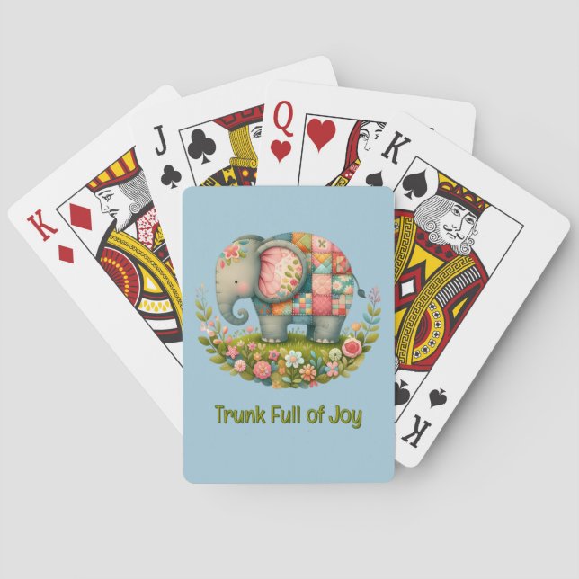 Jeu De Cartes Patchwork Elephant Floral Meadow Charm (dos)