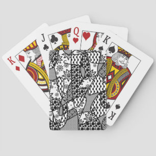 Jeu De Cartes Patchwork motif noir et blanc 03