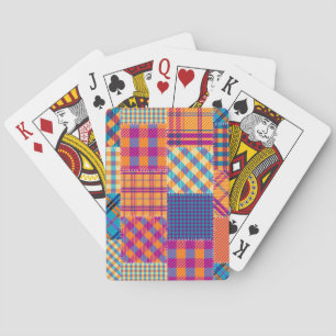 Jeu De Cartes Patchwork textile : motif vintage transparent.